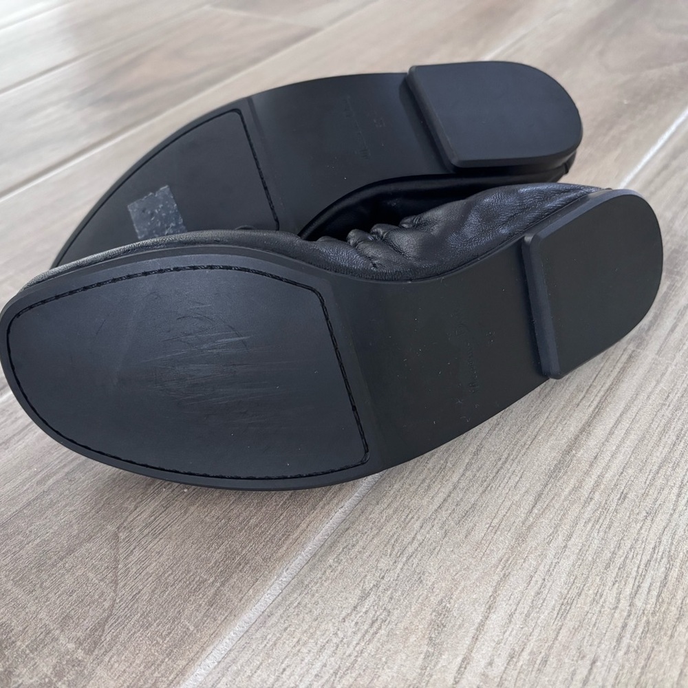 Massimo Dutti Black Leather Ballet Flats size 38 - Picture 5 of 6